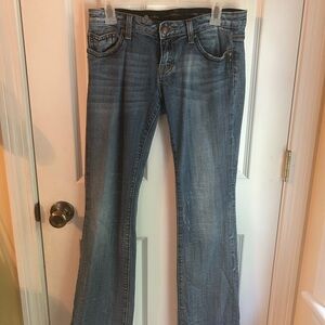 Express Size 4 Boot Cut Jeans with Subtle Fading